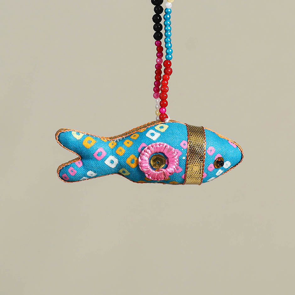 Blue Traditional Handmade Fish Doll Keychain