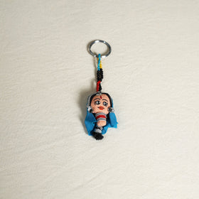 Blue Traditional Handmade Rajasthani Doll Face Keychain