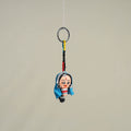 Blue Traditional Handmade Rajasthani Doll Face Keychain