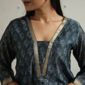 Buy Traditional Maheshwari Silk Bagru Print Kurta Set