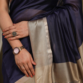 Blue - traditional mulberry silk handloom saree 53