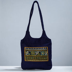  Traditional Rogan Art Painted Mashru Silk Shoulder Bag 