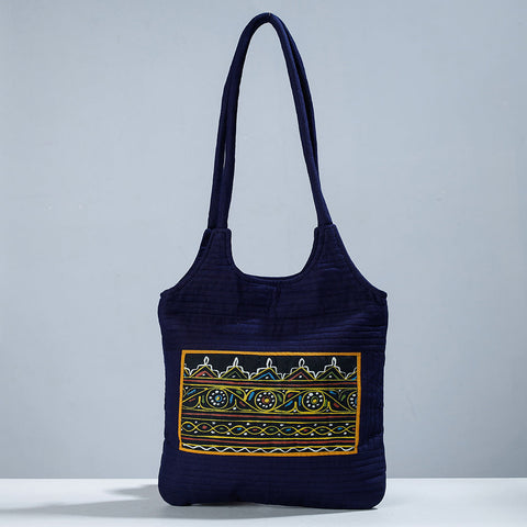  Traditional Rogan Art Painted Mashru Silk Shoulder Bag 