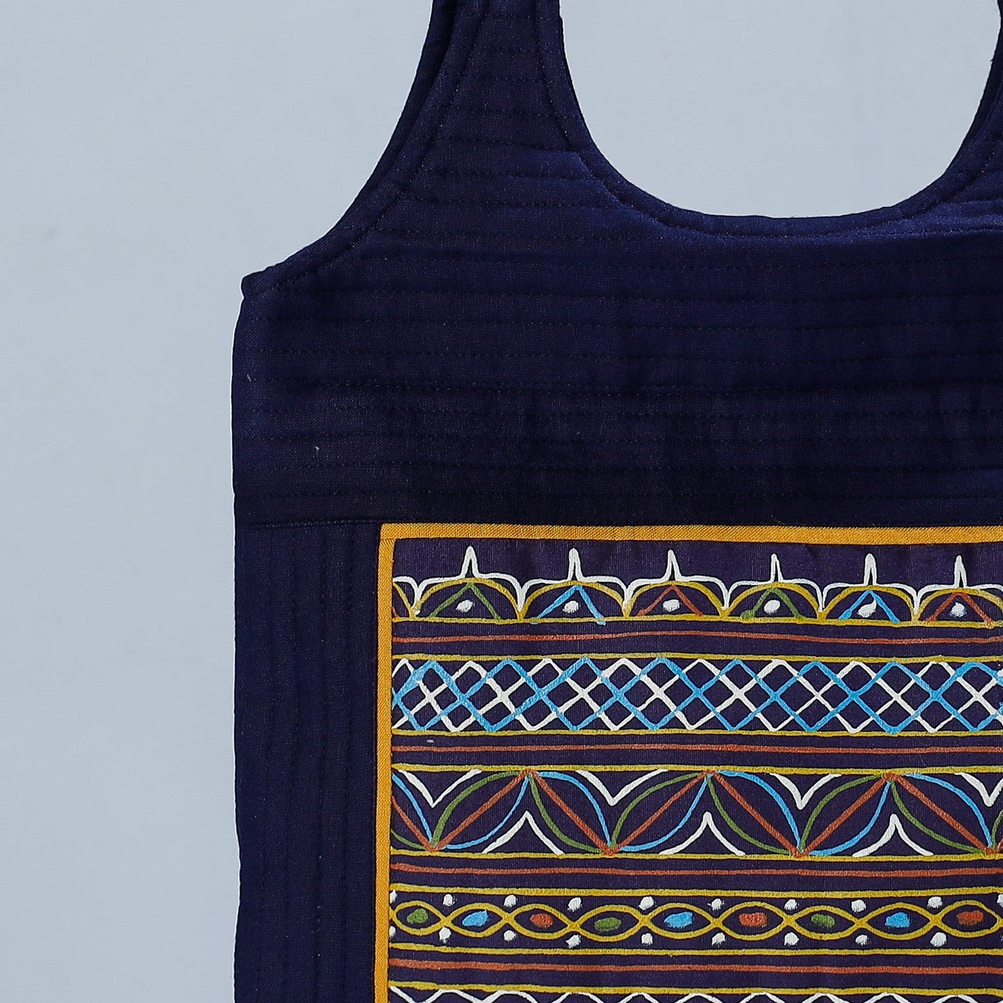  Traditional Rogan Art Painted Mashru Silk Shoulder Bag 