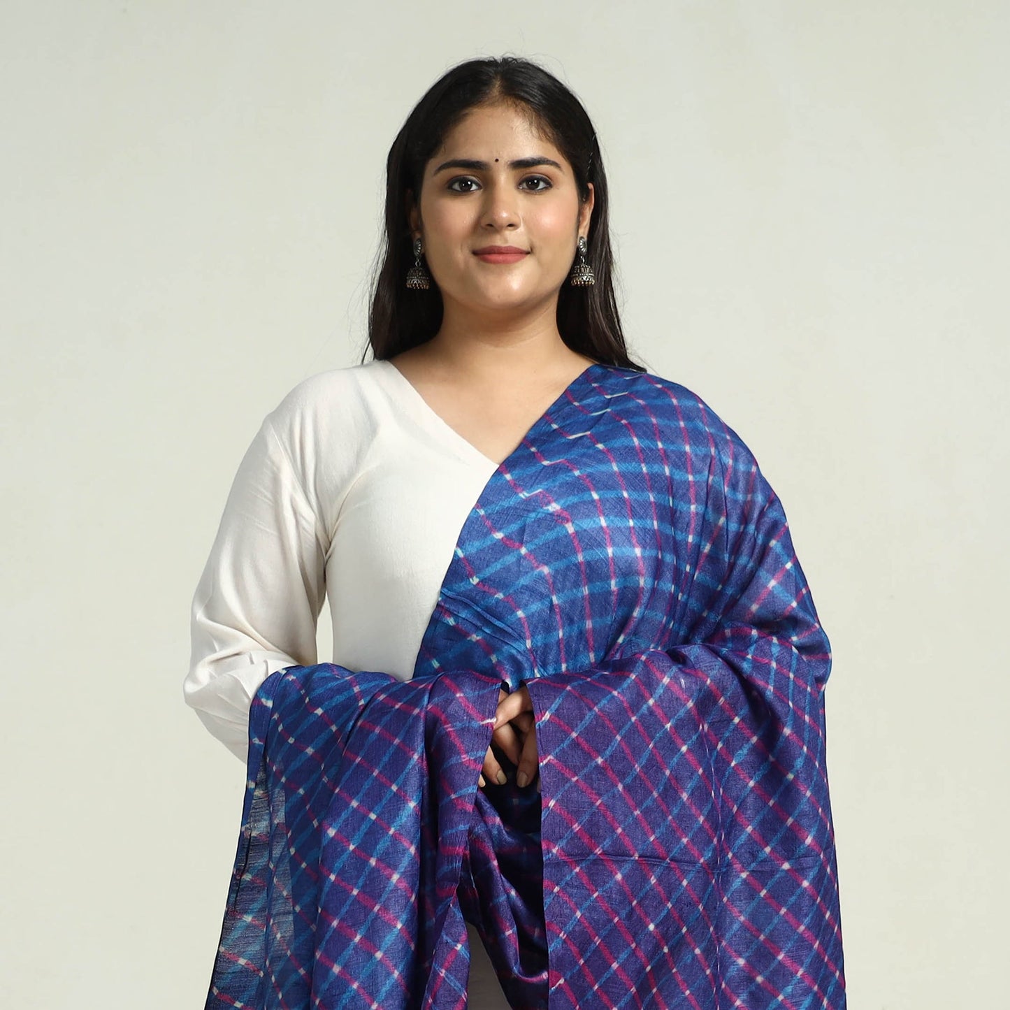 Traditional Tie & Dye Tussar Silk Leheriya Dupatta