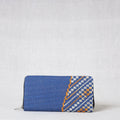 Blue Tribal Hand Embroidered Jute Clutch Wallet