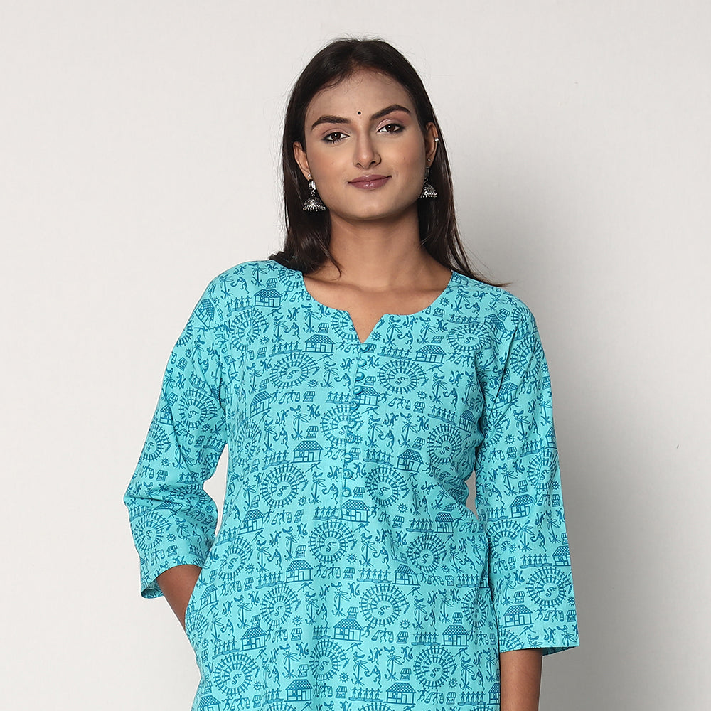 Buy Warli Printed Cotton Long Kurta Online l iTokri.com