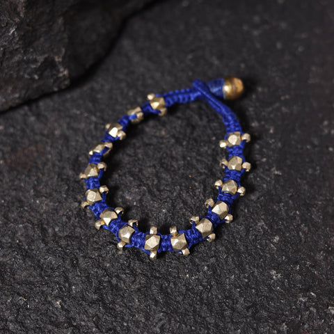 Blue - tribal odisha dokra threadwork bracelet 30