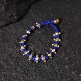 Blue - tribal odisha dokra threadwork bracelet 30