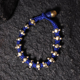 Blue - tribal odisha dokra threadwork bracelet 30