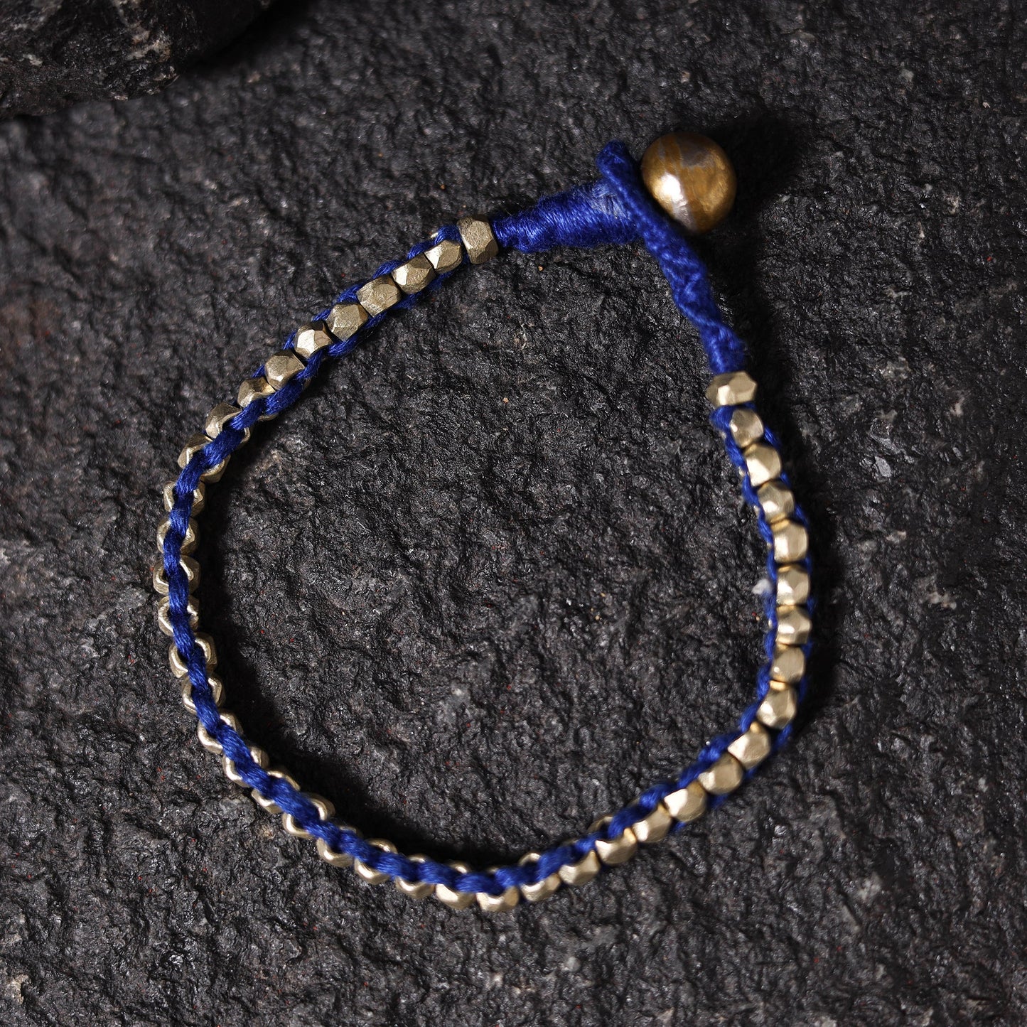 Blue - tribal odisha dokra threadwork bracelet 43