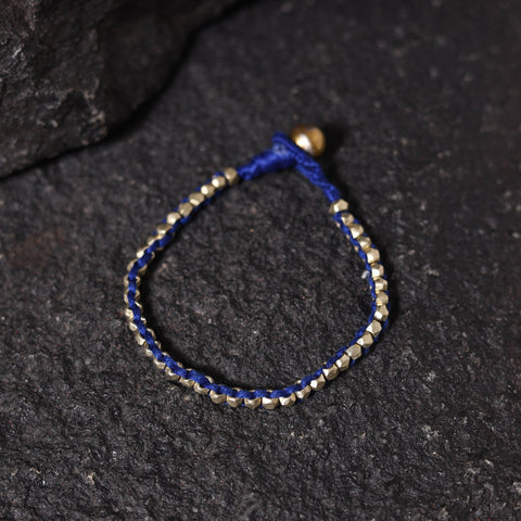 Blue - tribal odisha dokra threadwork bracelet 43