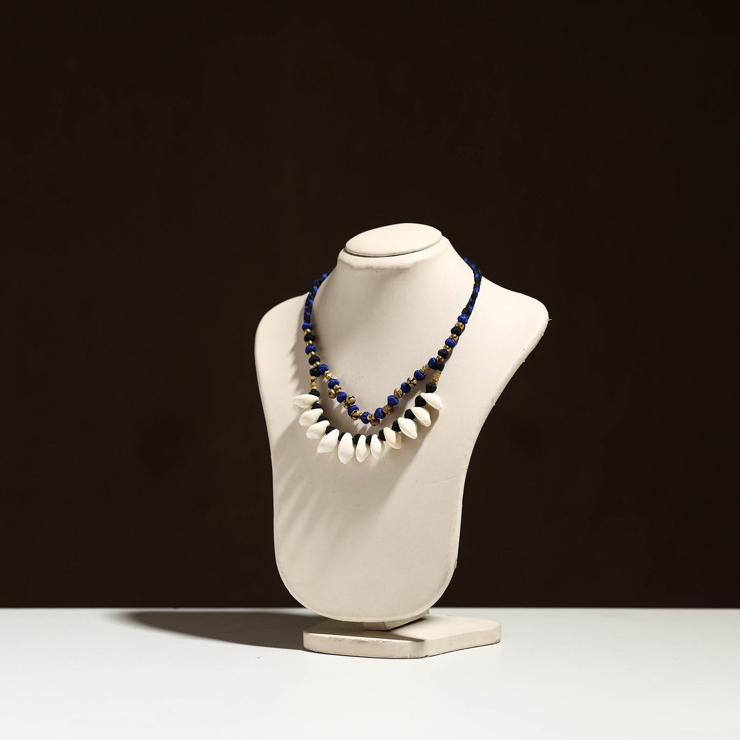 Blue - tribal odisha dokra threadwork handmade necklace 47