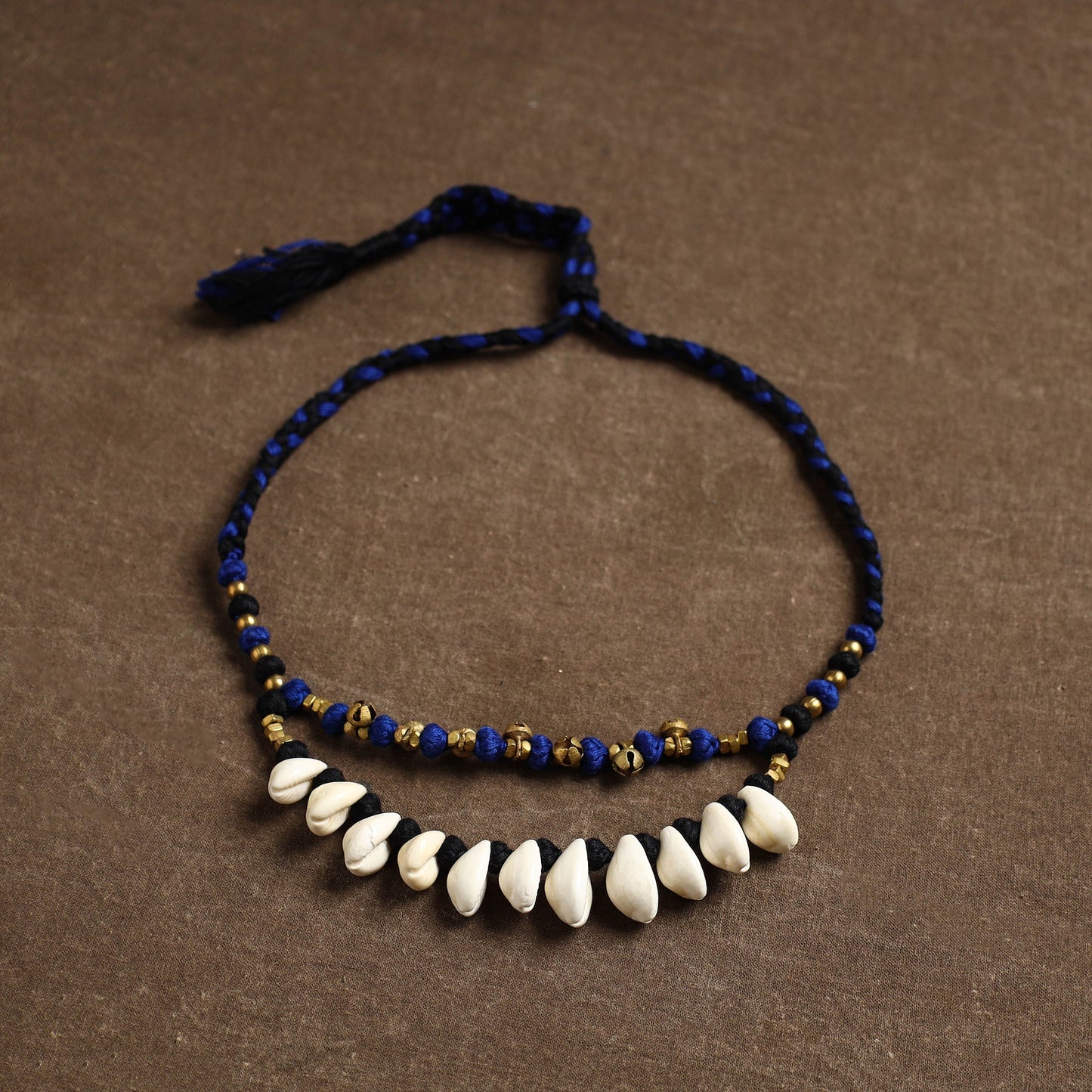 Blue - tribal odisha dokra threadwork handmade necklace 47