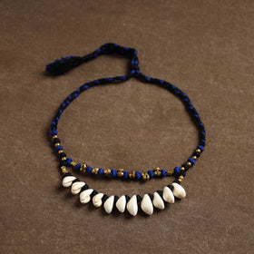Blue - tribal odisha dokra threadwork handmade necklace 47