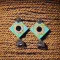 Blue - trisha handcrafted gs fabart jhumki earrings