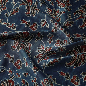 Buy Tropical Red Palm Tree Garden Ajrakh Hand Block Printed Modal Silk Fabric Online at iTokri.com