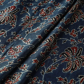 Buy Tropical Red Palm Tree Garden Ajrakh Hand Block Printed Modal Silk Fabric Online at iTokri.com