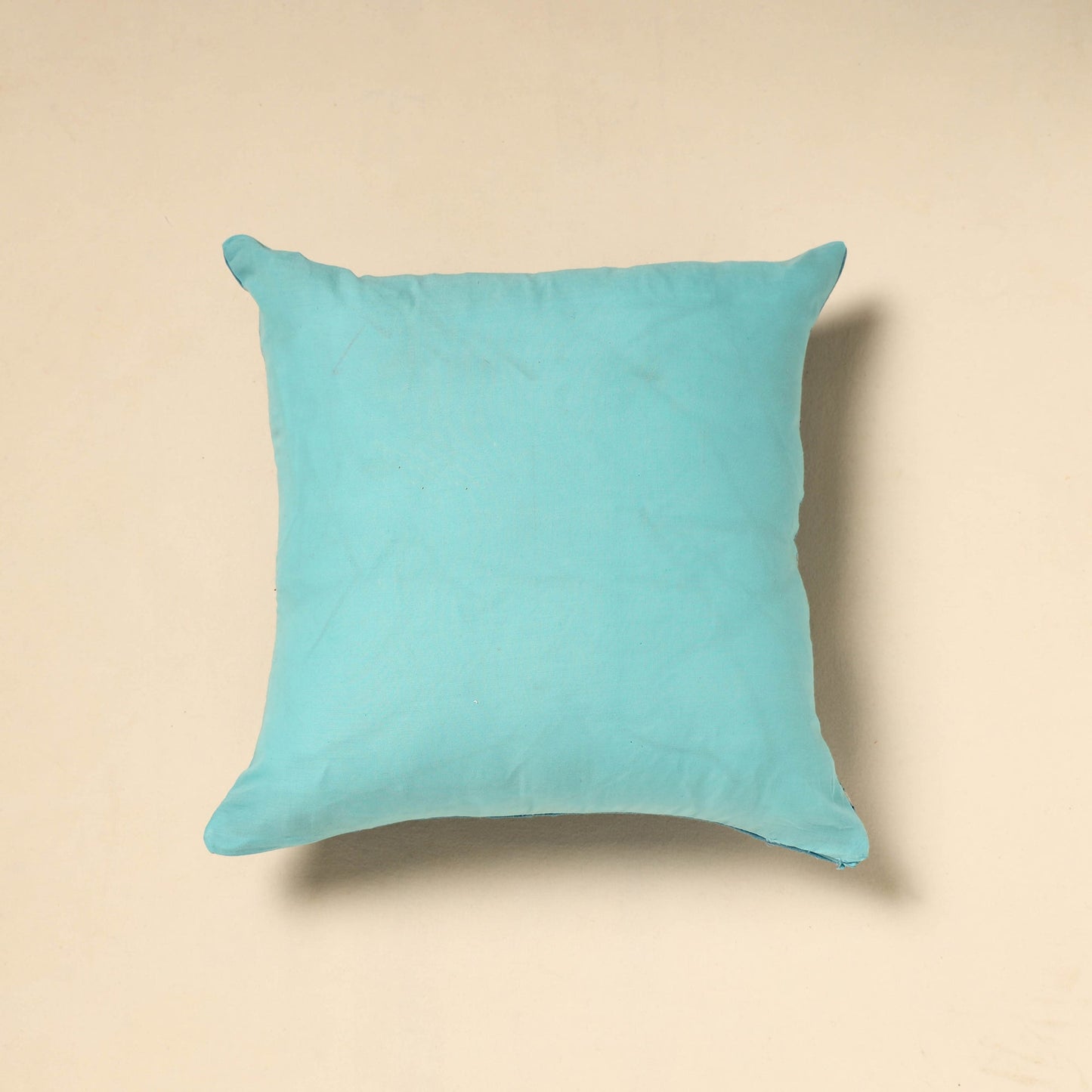 Buy Blue Tussar Silk Bengal Kantha Work Cushion Cover