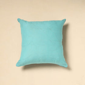 Buy Blue Tussar Silk Bengal Kantha Work Cushion Cover