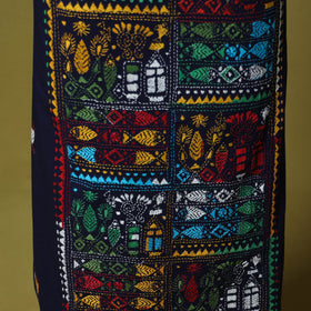 Blue - unstitched cotton bengal kantha handwork kurta