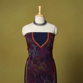 Blue - unstitched cotton bengal kantha handwork kurta