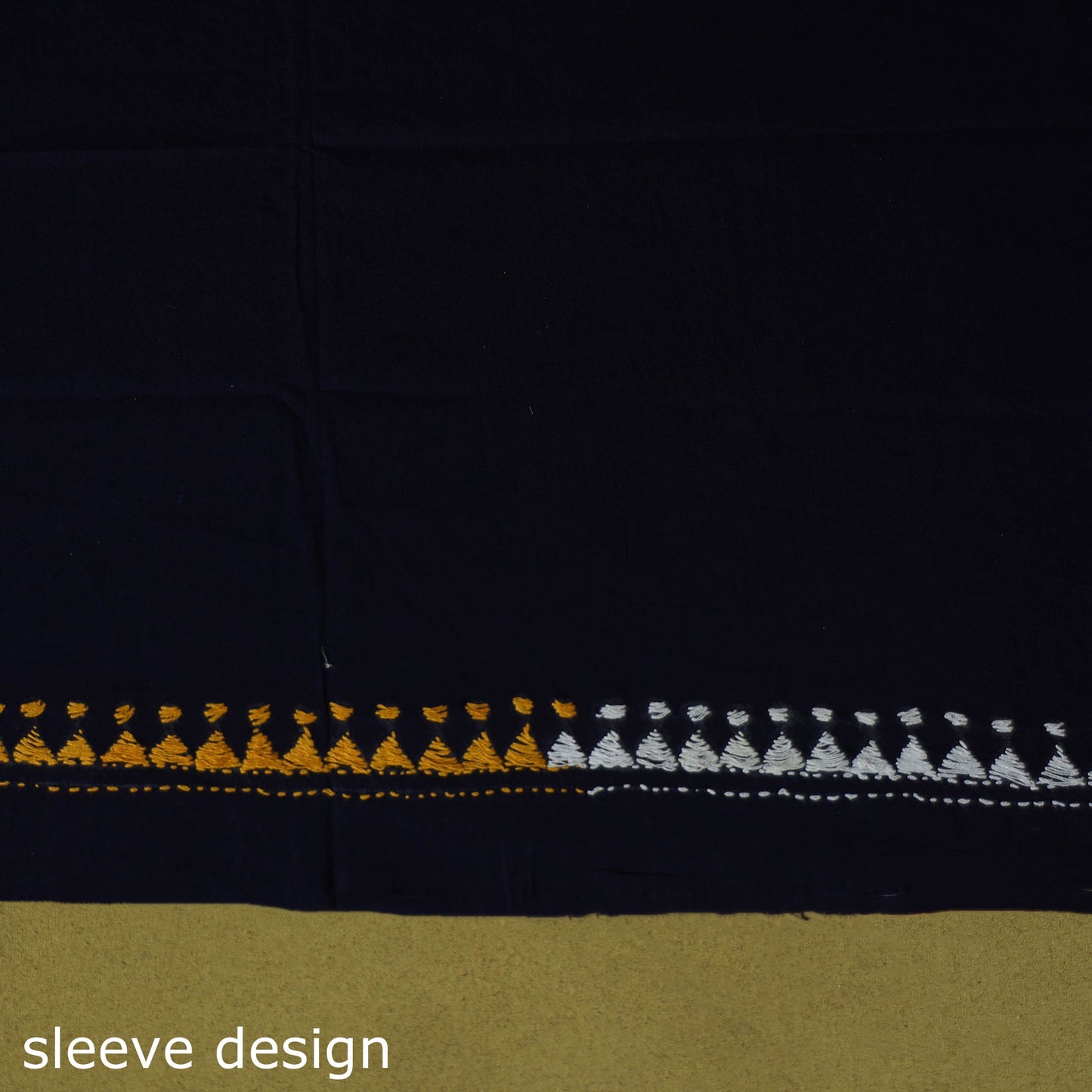 Blue - unstitched cotton bengal kantha handwork kurta