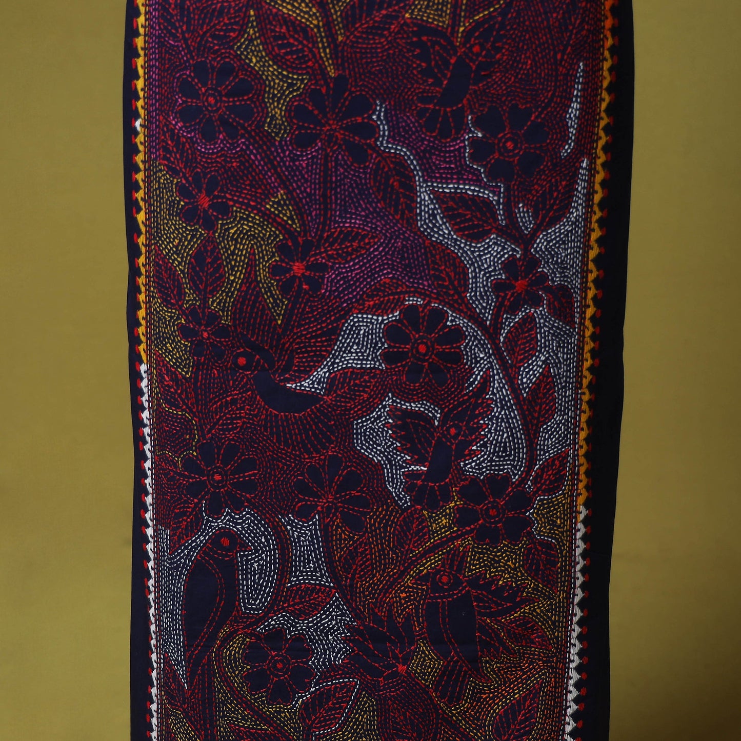 Blue - unstitched cotton bengal kantha handwork kurta