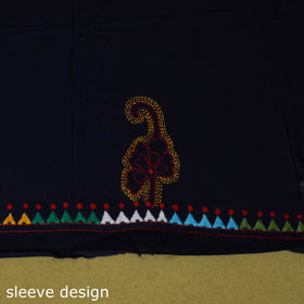 Blue - unstitched cotton bengal kantha handwork kurta