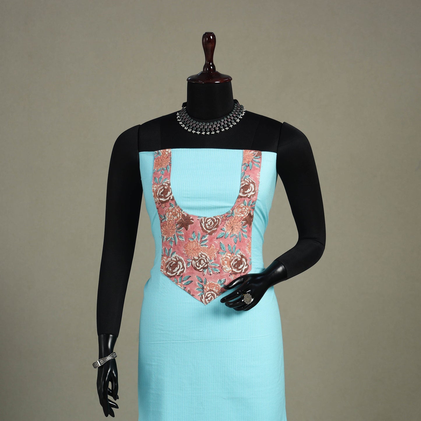 Blue Unstitched Plain Cotton Kurta Material