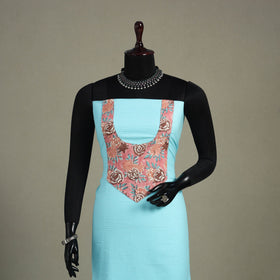 Blue Unstitched Plain Cotton Kurta Material