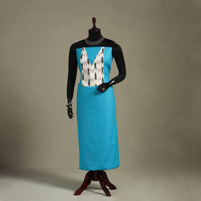Blue Unstitched Plain Cotton Kurta Material