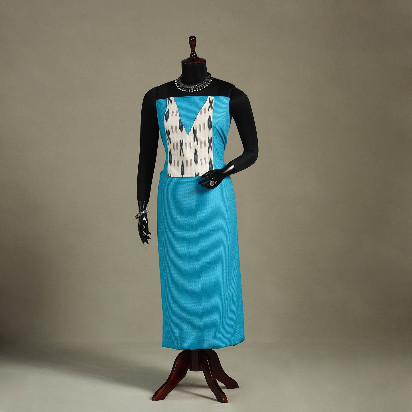 Blue Unstitched Plain Cotton Kurta Material