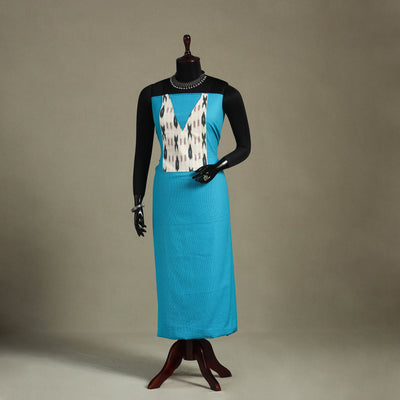 Blue Unstitched Plain Cotton Kurta Material