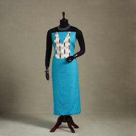 Blue Unstitched Plain Cotton Kurta Material