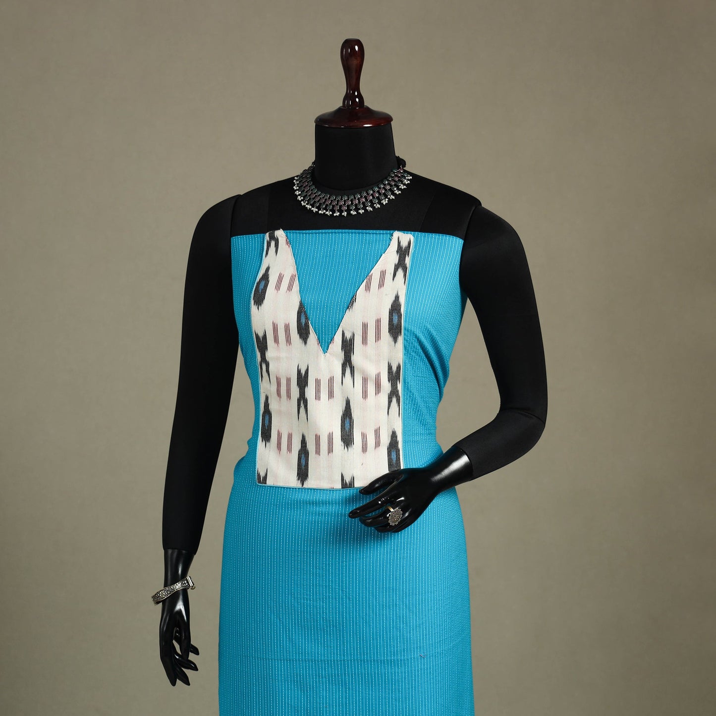 Blue Unstitched Plain Cotton Kurta Material