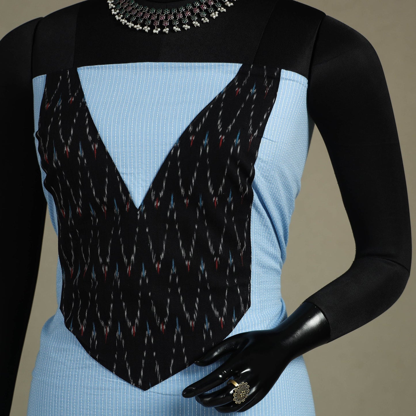 Blue Unstitched Plain Cotton Kurta Material