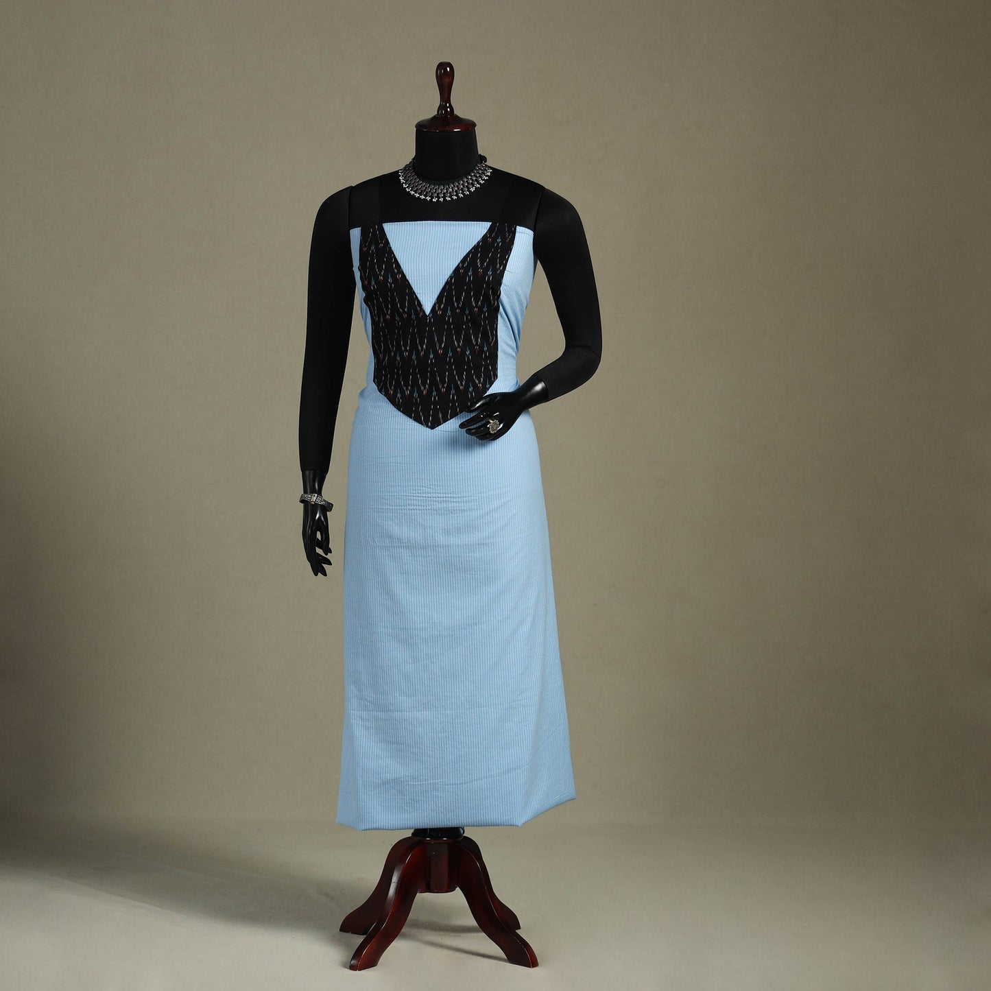 Blue Unstitched Plain Cotton Kurta Material