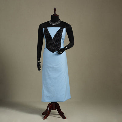 Blue Unstitched Plain Cotton Kurta Material