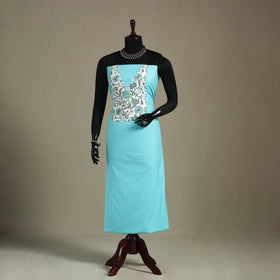Blue Unstitched Plain Cotton Kurta Material