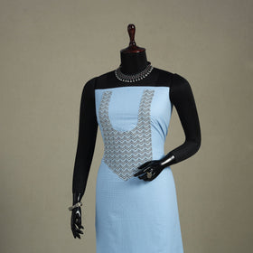 Blue Unstitched Plain Cotton Kurta Material