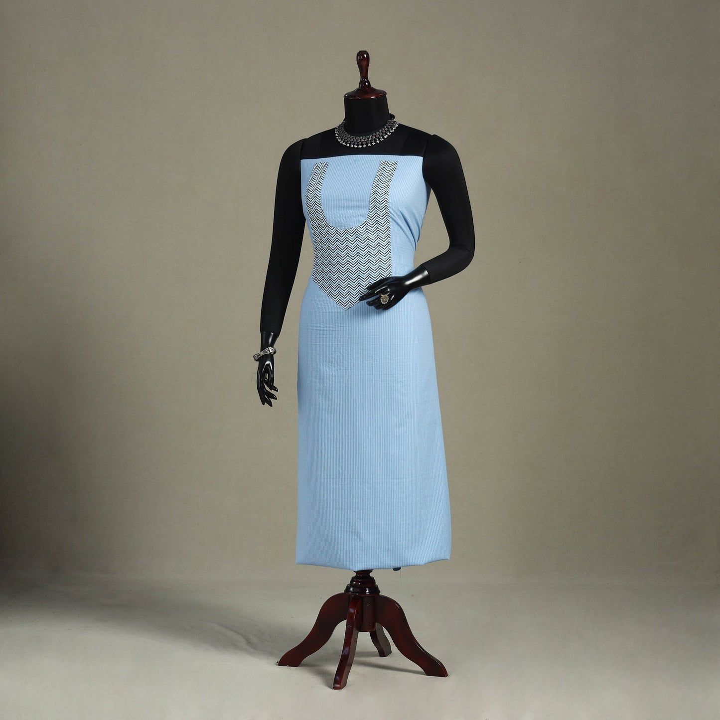 Blue Unstitched Plain Cotton Kurta Material