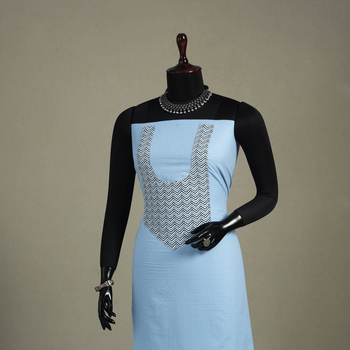 Blue Unstitched Plain Cotton Kurta Material