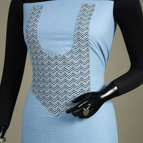 Blue Unstitched Plain Cotton Kurta Material