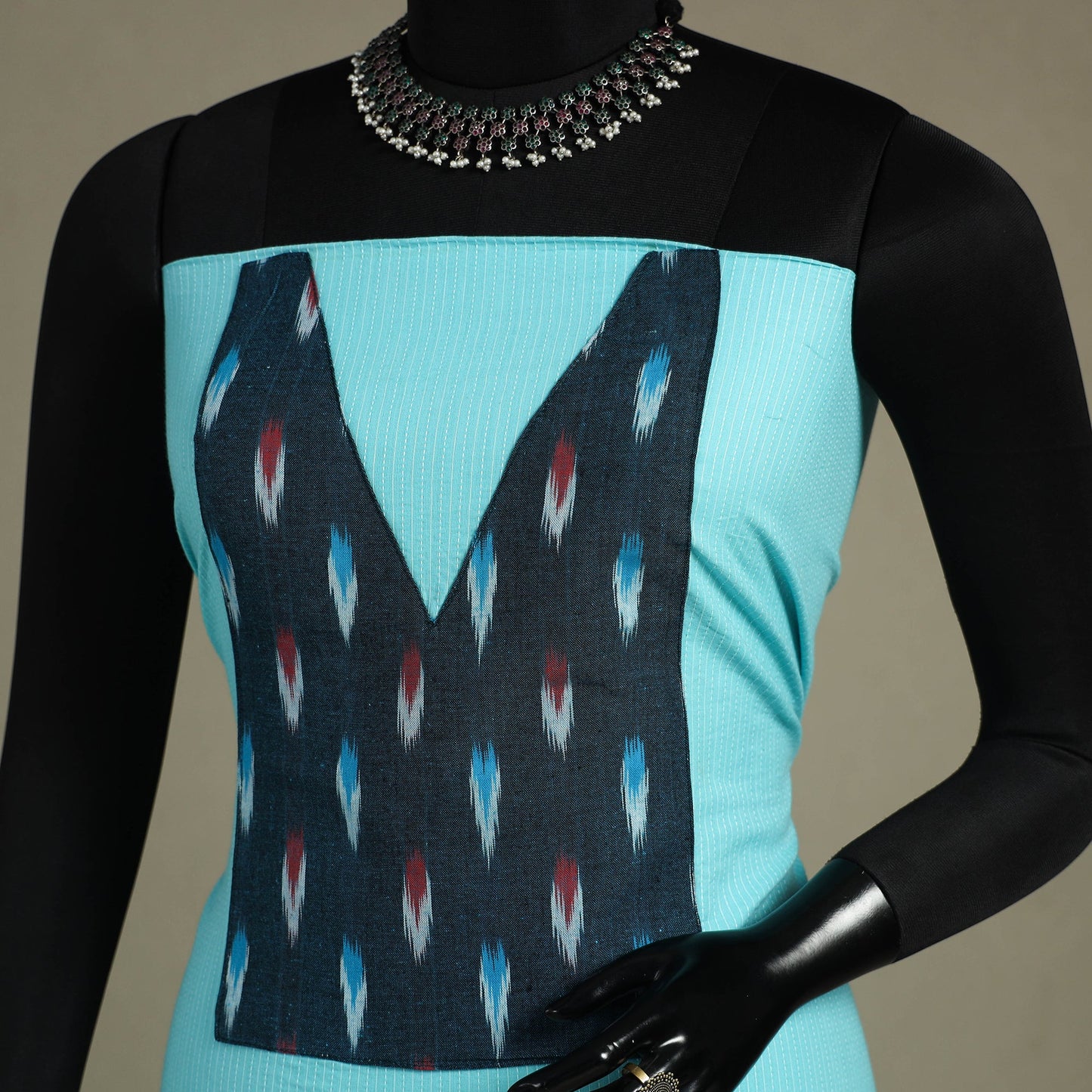 Blue Unstitched Plain Cotton Kurta Material