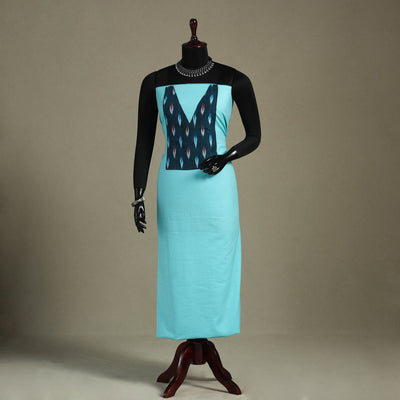 Blue Unstitched Plain Cotton Kurta Material