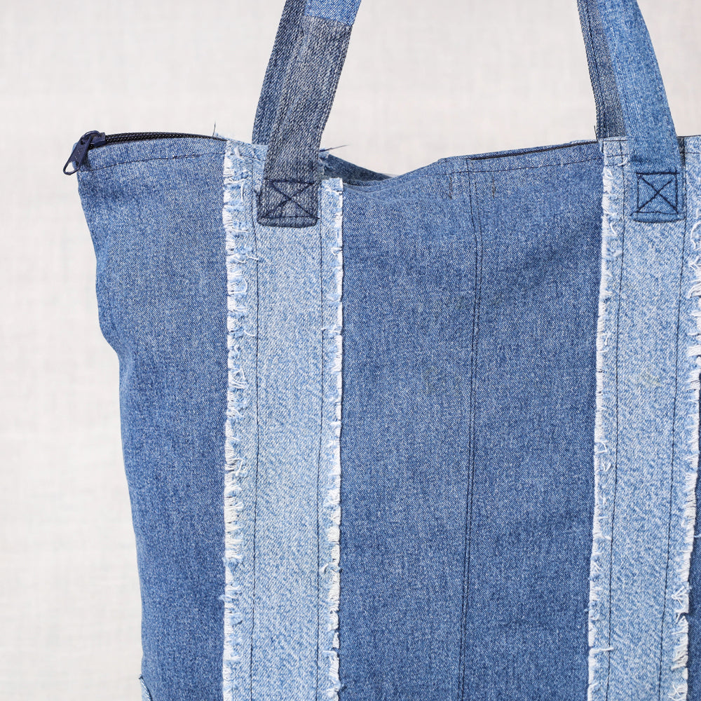 Blue Upcycled Handmade Denim Hand Bag