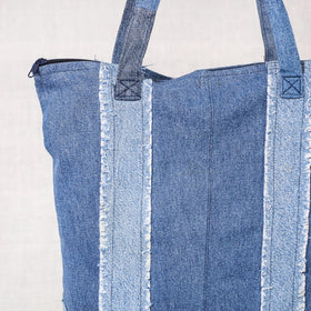 Blue Upcycled Handmade Denim Hand Bag