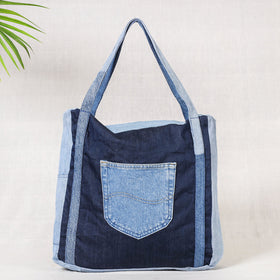 Blue Upcycled Handmade Denim Hand Bag