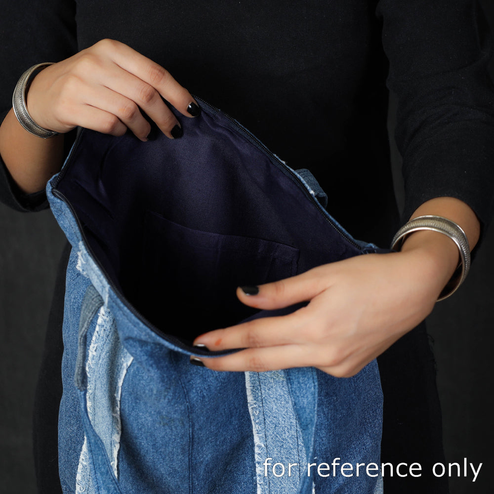 Blue Upcycled Handmade Denim Hand Bag